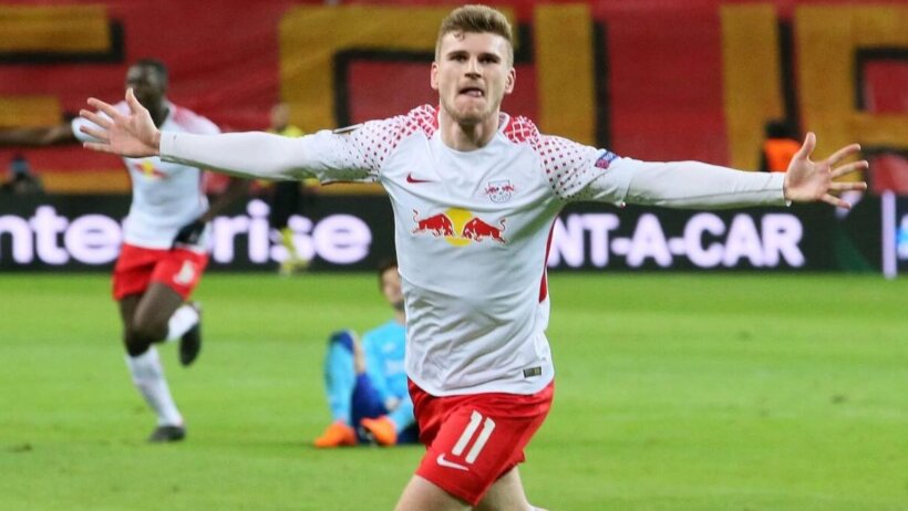 Timo Werner celbrates another goal for Red Bull Leipzig