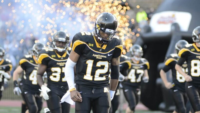 Appalachian State enters the field.