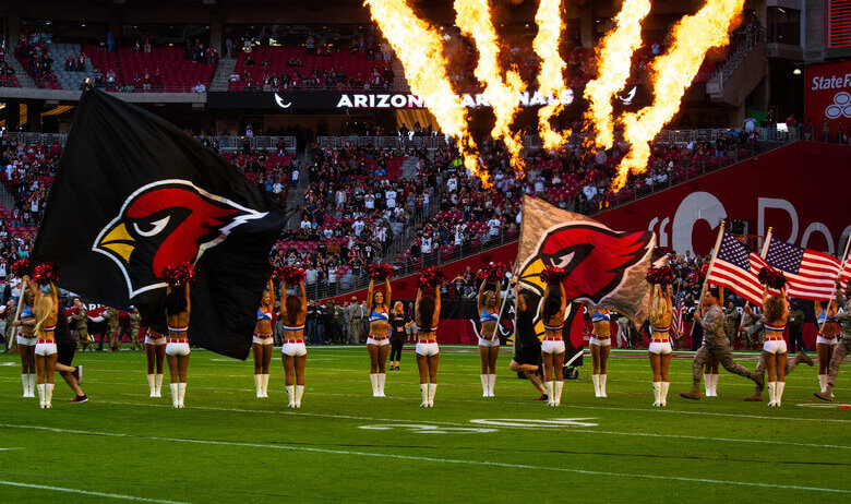 Arizona Cardinals enter the field.
