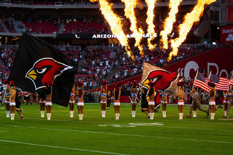 Arizona Cardinals enter the field.