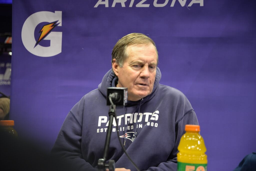Bill Belichick at the podium