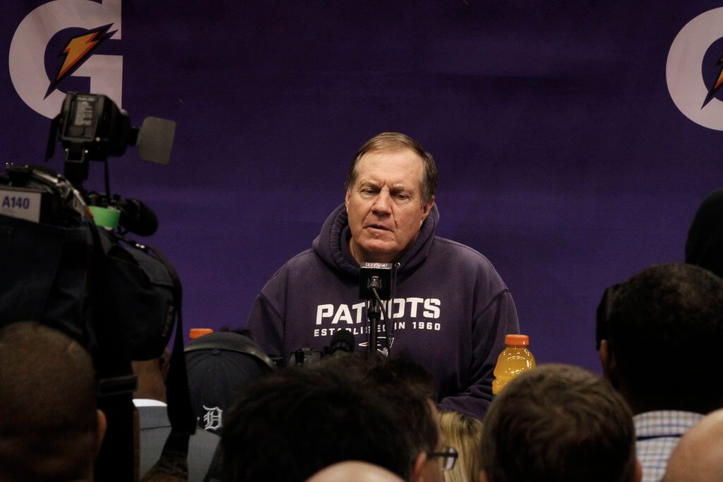 Bill Belichick answers questions.