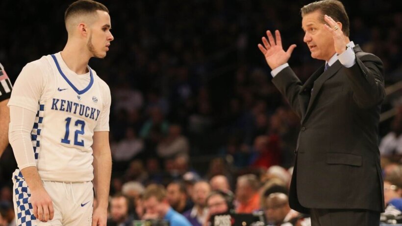 Brad Calipari talking to John Calipari