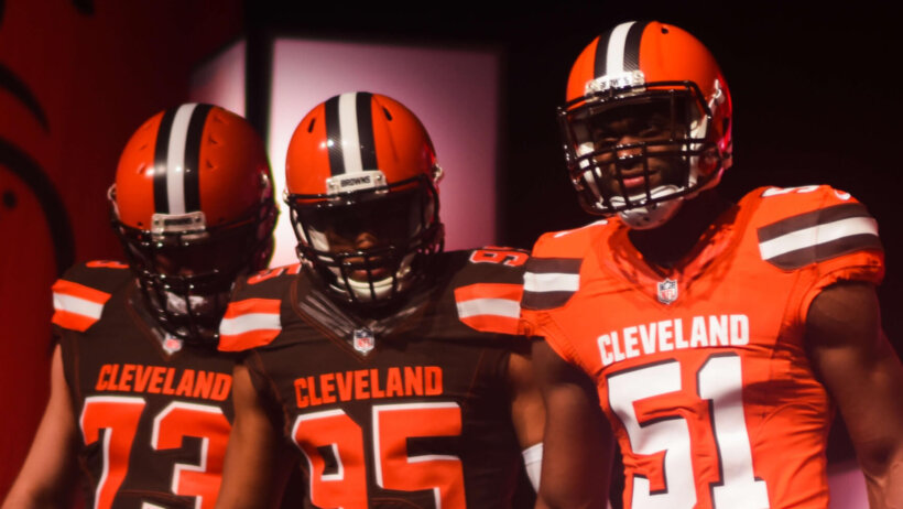 Cleveland Browns walking to field