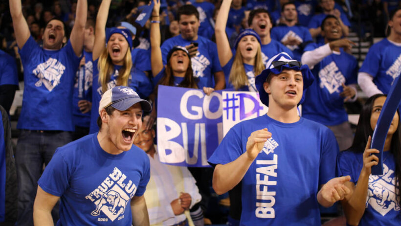 Buffalo Bulls fans cheering.
