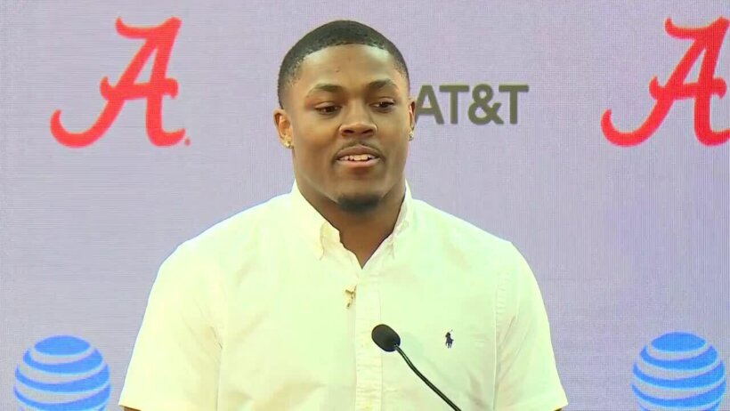 Josh Jacobs doing interview