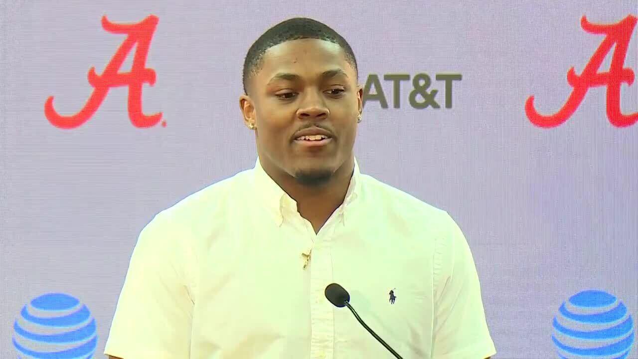 Josh Jacobs doing interview