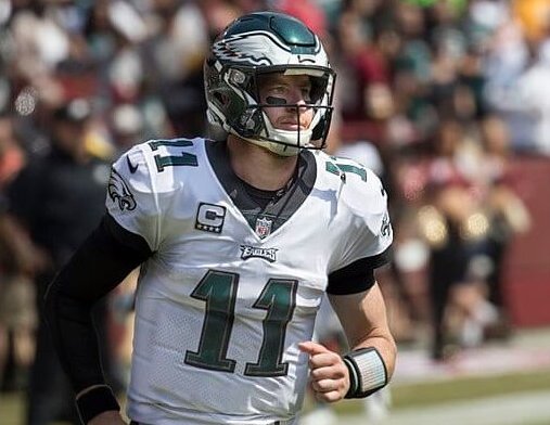 Carson Wentz on the field.