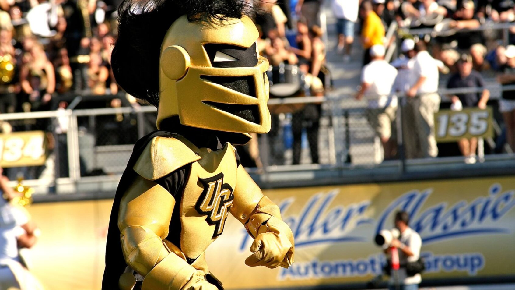 UCF football mascot on the field
