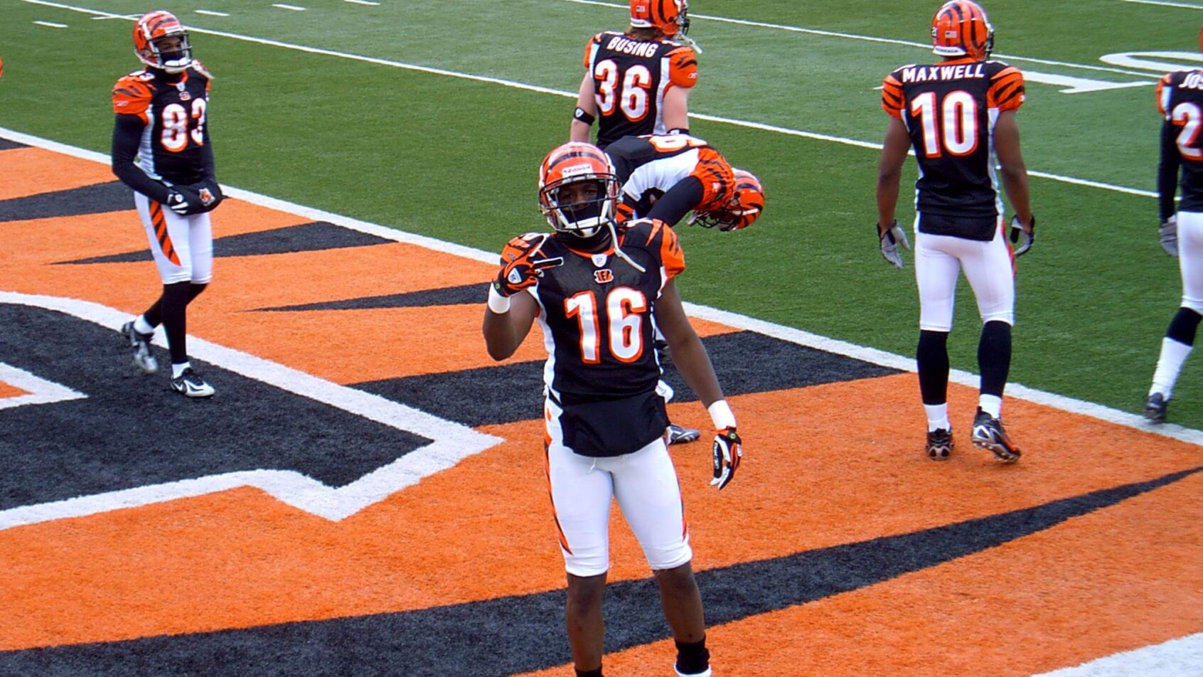 Cincinnati Bengals in pre-game warmups