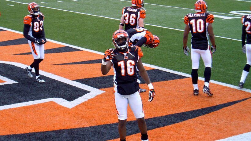 Cincinnati Bengals in pre-game warmups
