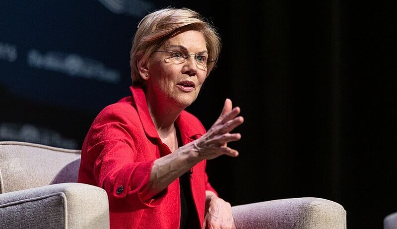 Elizabeth Warren speaks to an audience