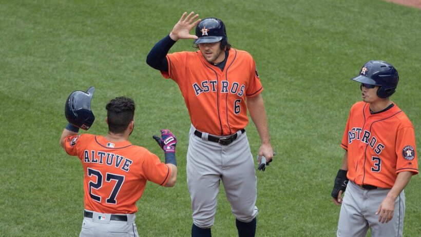 Astros home plate celebration