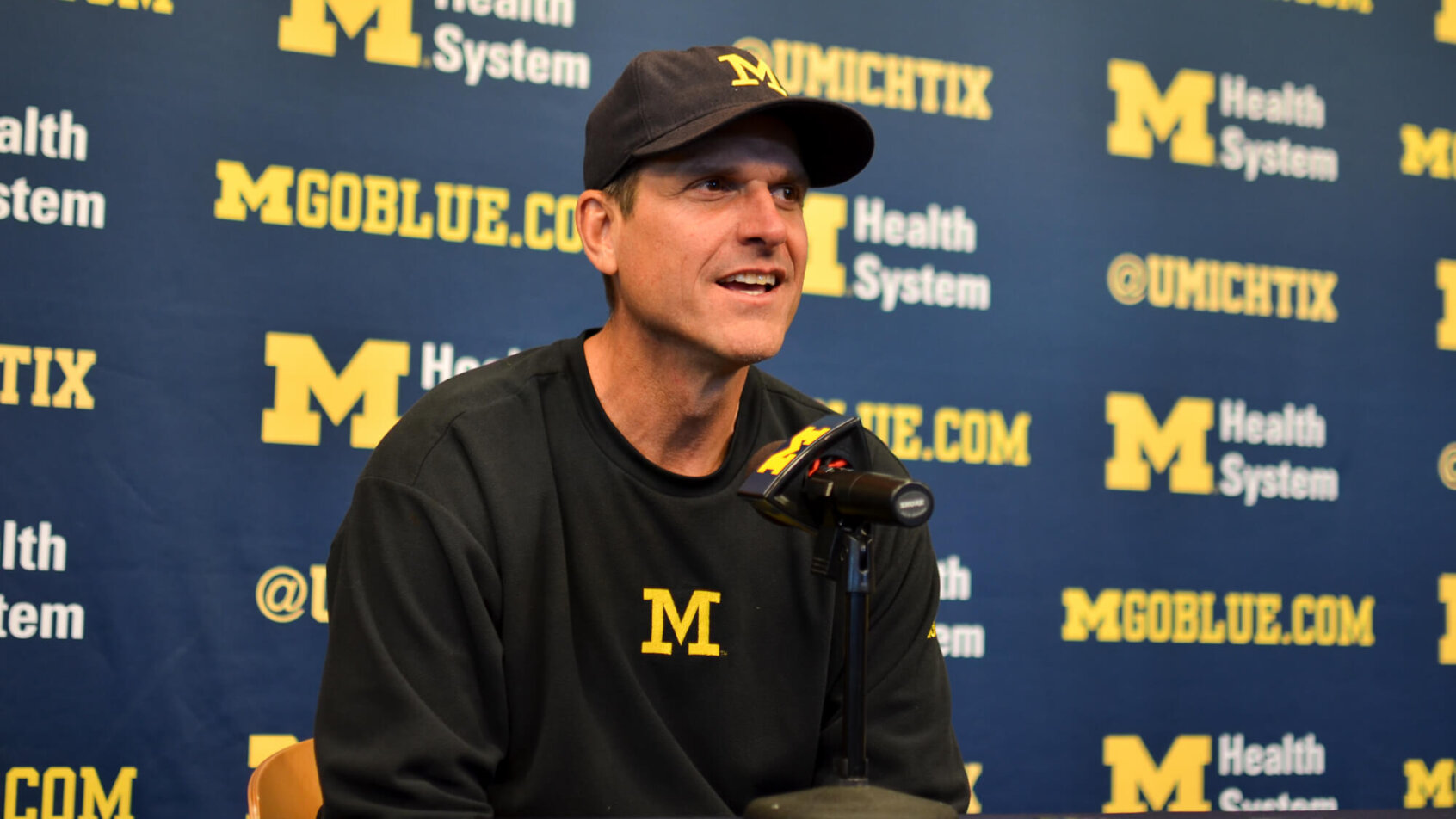 Michigan Wolverines head coach Jim Harbaugh.
