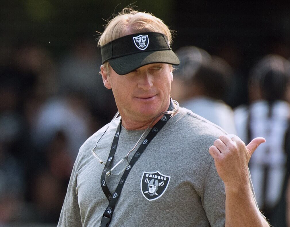 Jon Gruden at Raiders camp