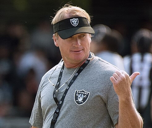 Raiders coach Jon Gruden at a team practice