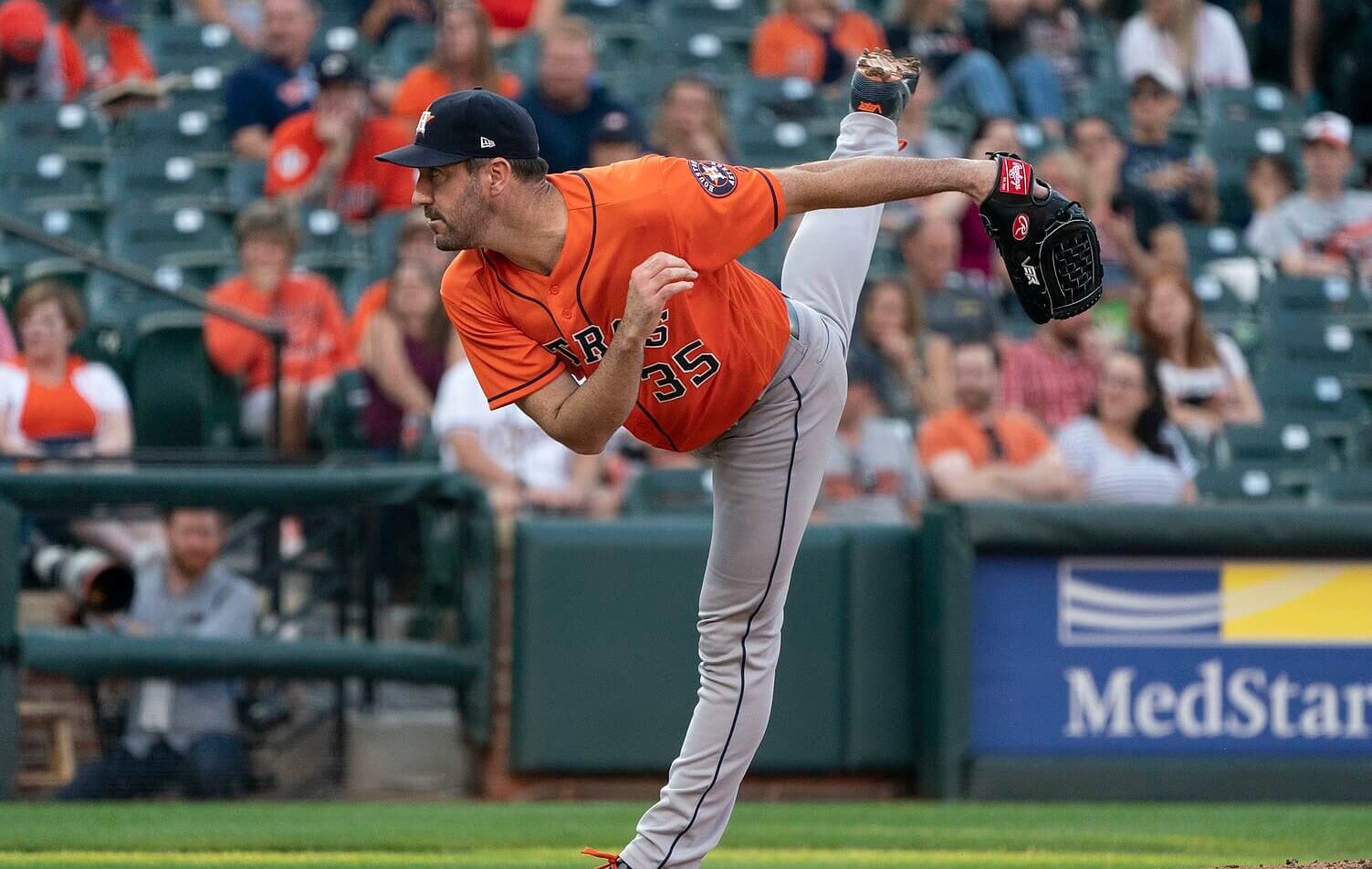 Justin Verlander on the mound for the Houston Astros.