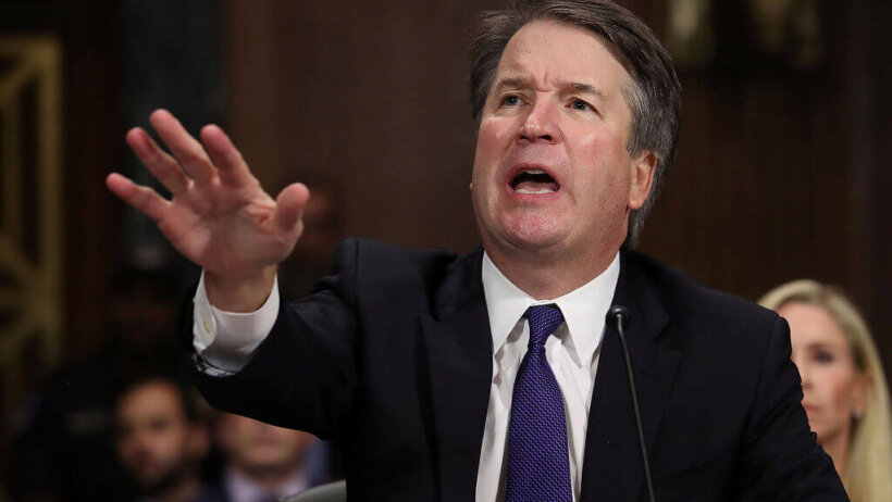 Brett Kavanaugh testifying before Congress.