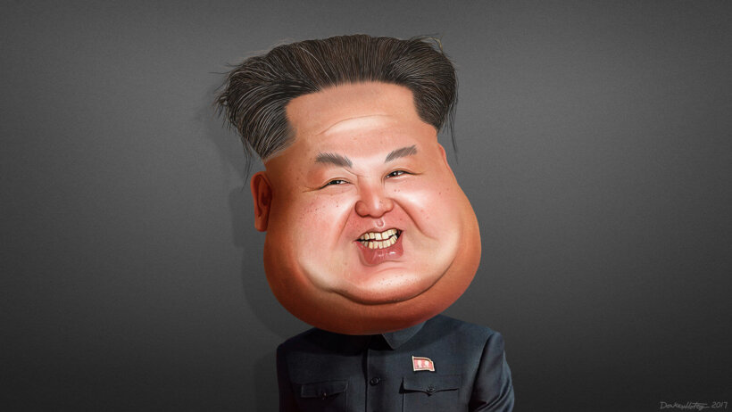 Caricature of Kim Jong-Un.
