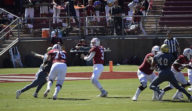 Stanford QB KJ Costello throwing a pass