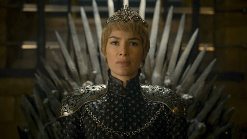 Cersei Lannister sitting on the Iron Throne