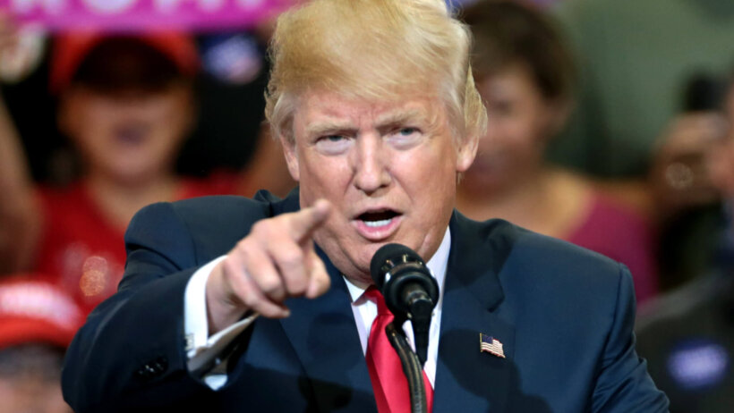 Donald Trump making a point