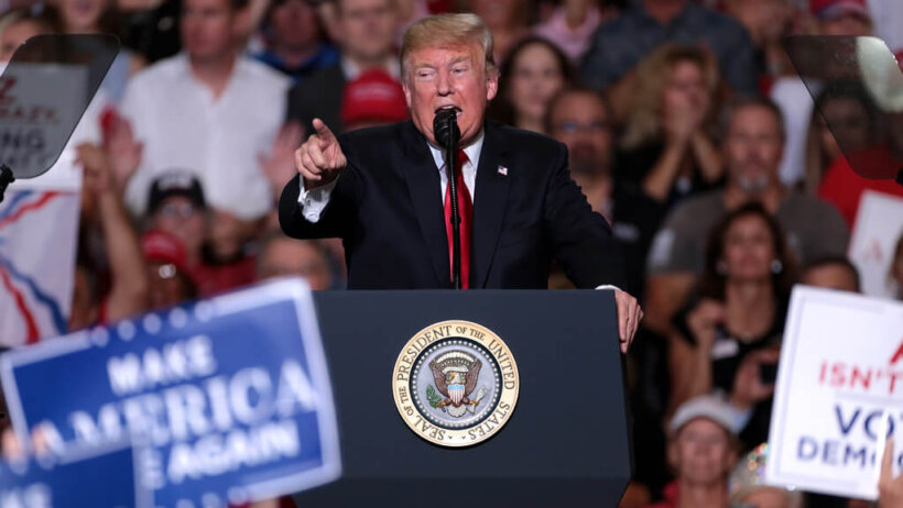 Donald Trump making a point