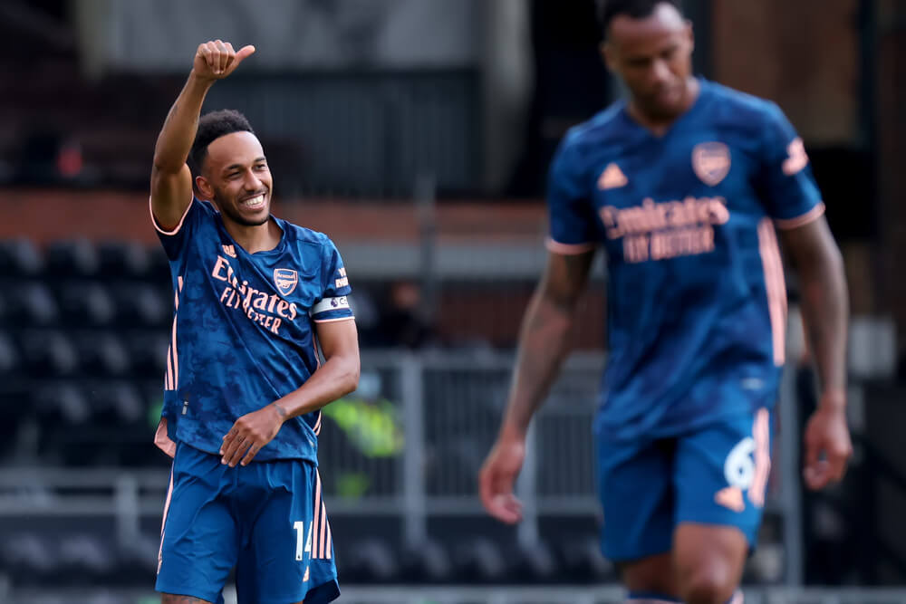 Aubameyang celebrates