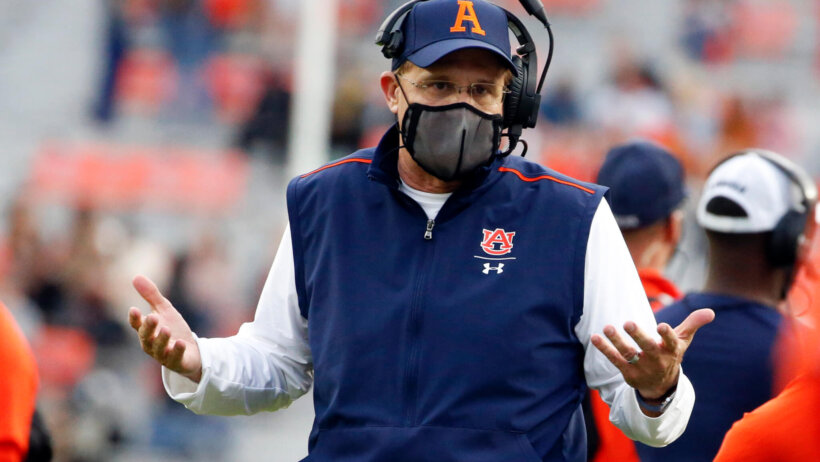 Gus Malzahn shrugs