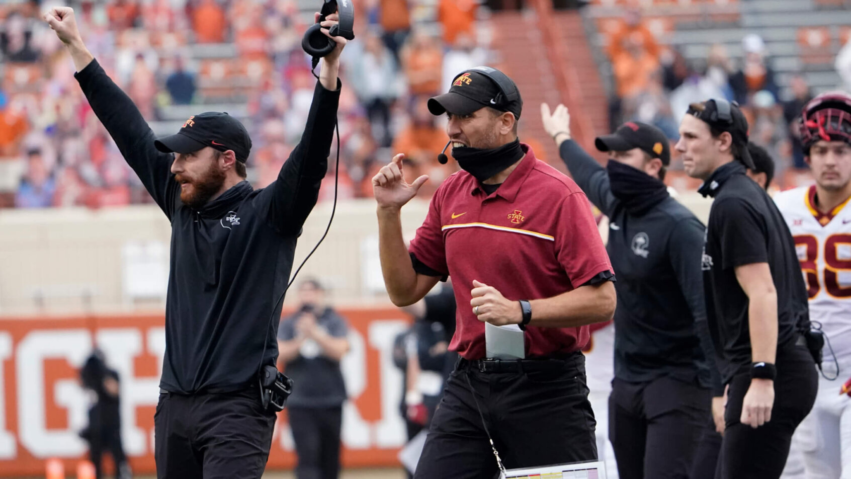 Matt Campbell celebrates