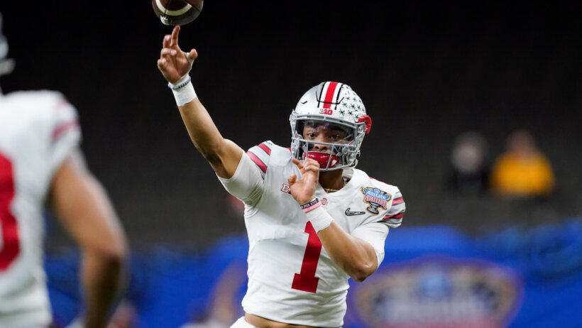 Justin Fields throwing