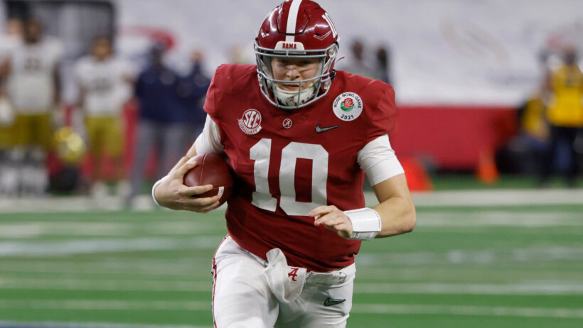 Mac Jones running