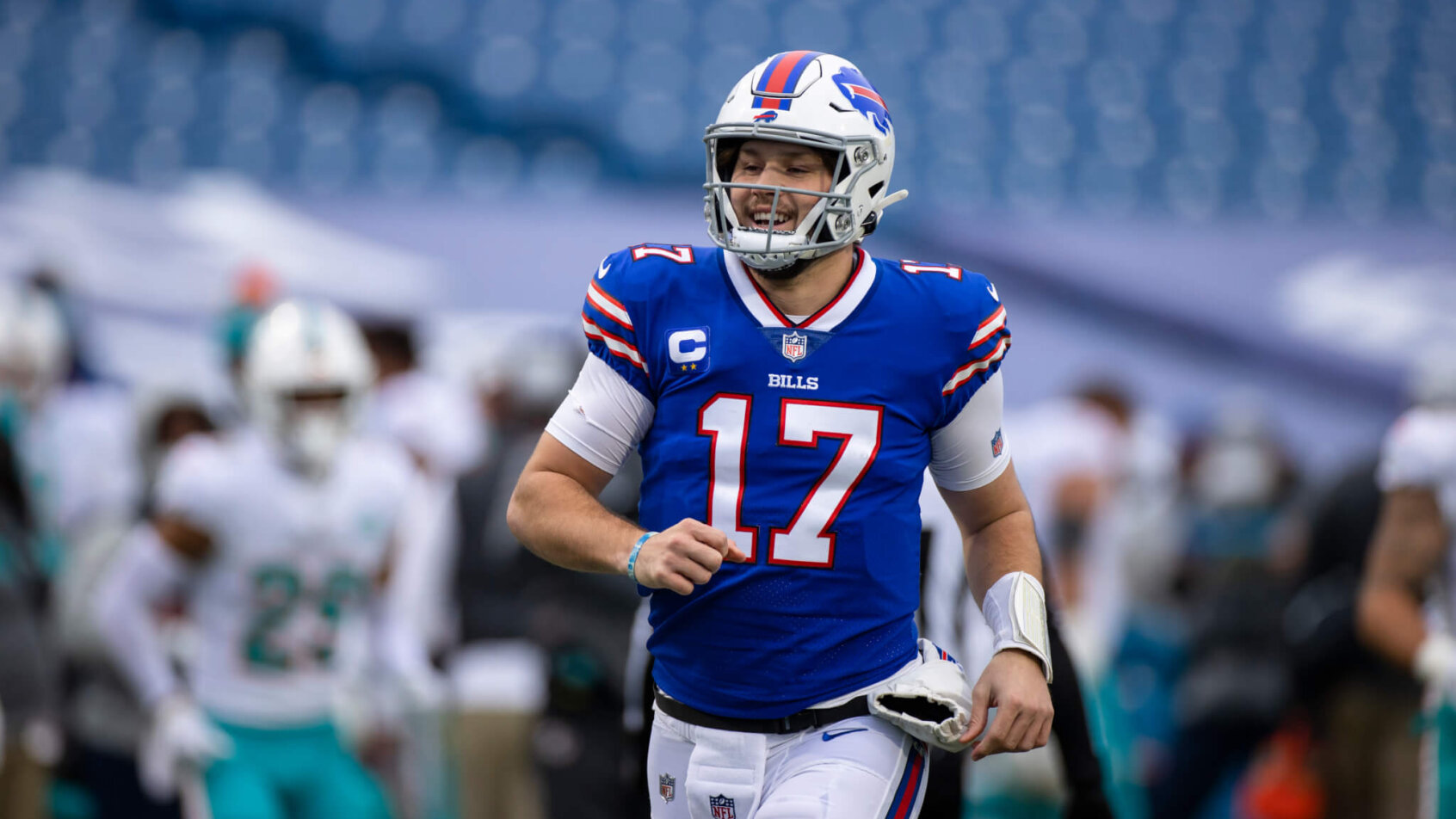 Josh Allen on the field