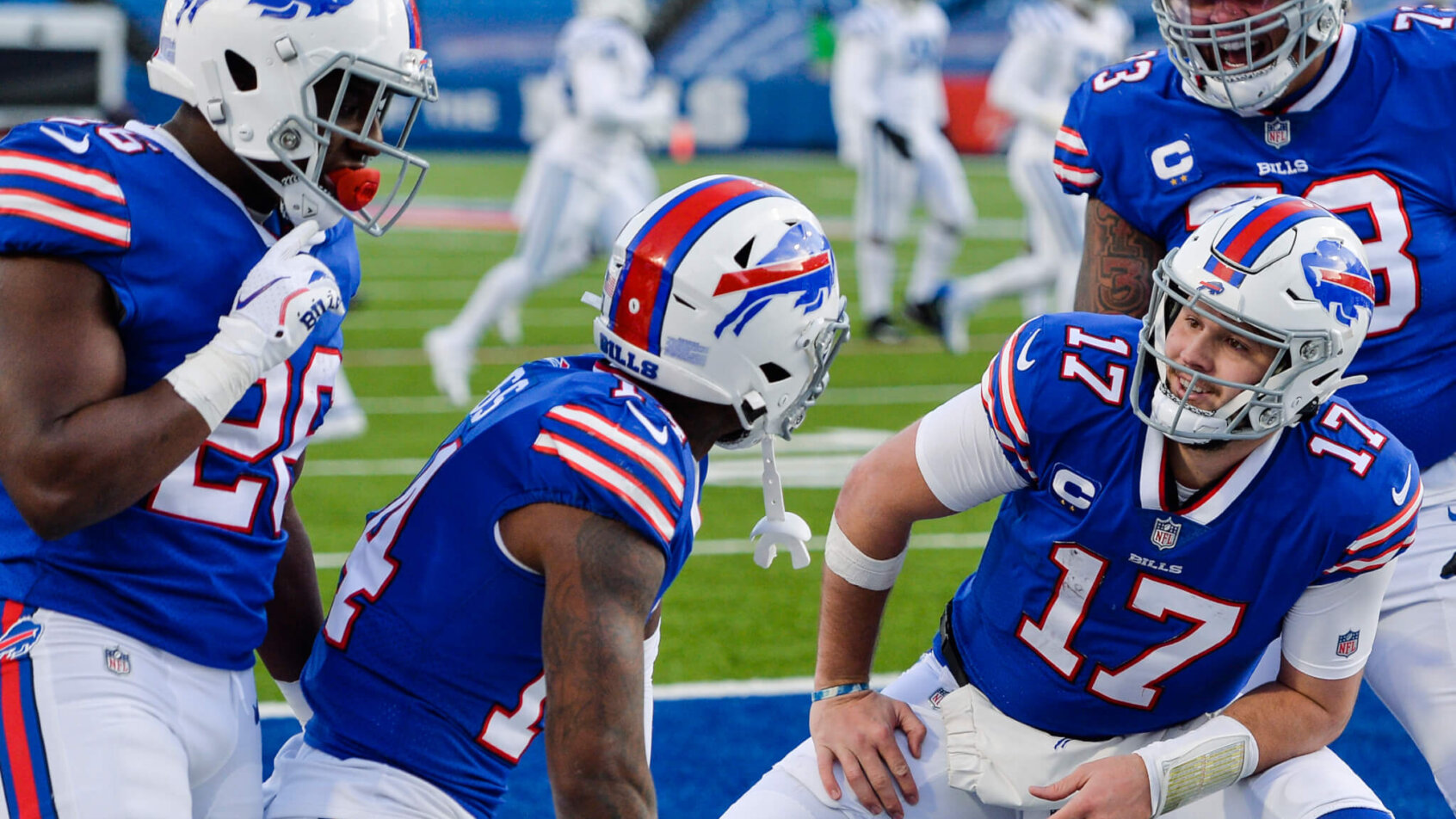 Buffalo Bills celebrate against Indianapolis Colts