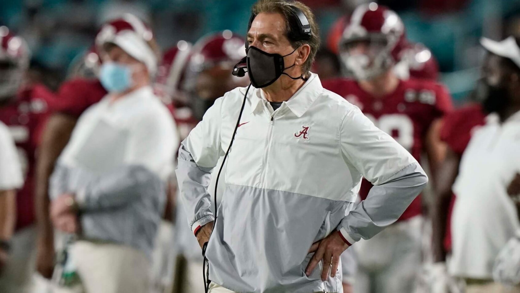 Nick Saban coaching