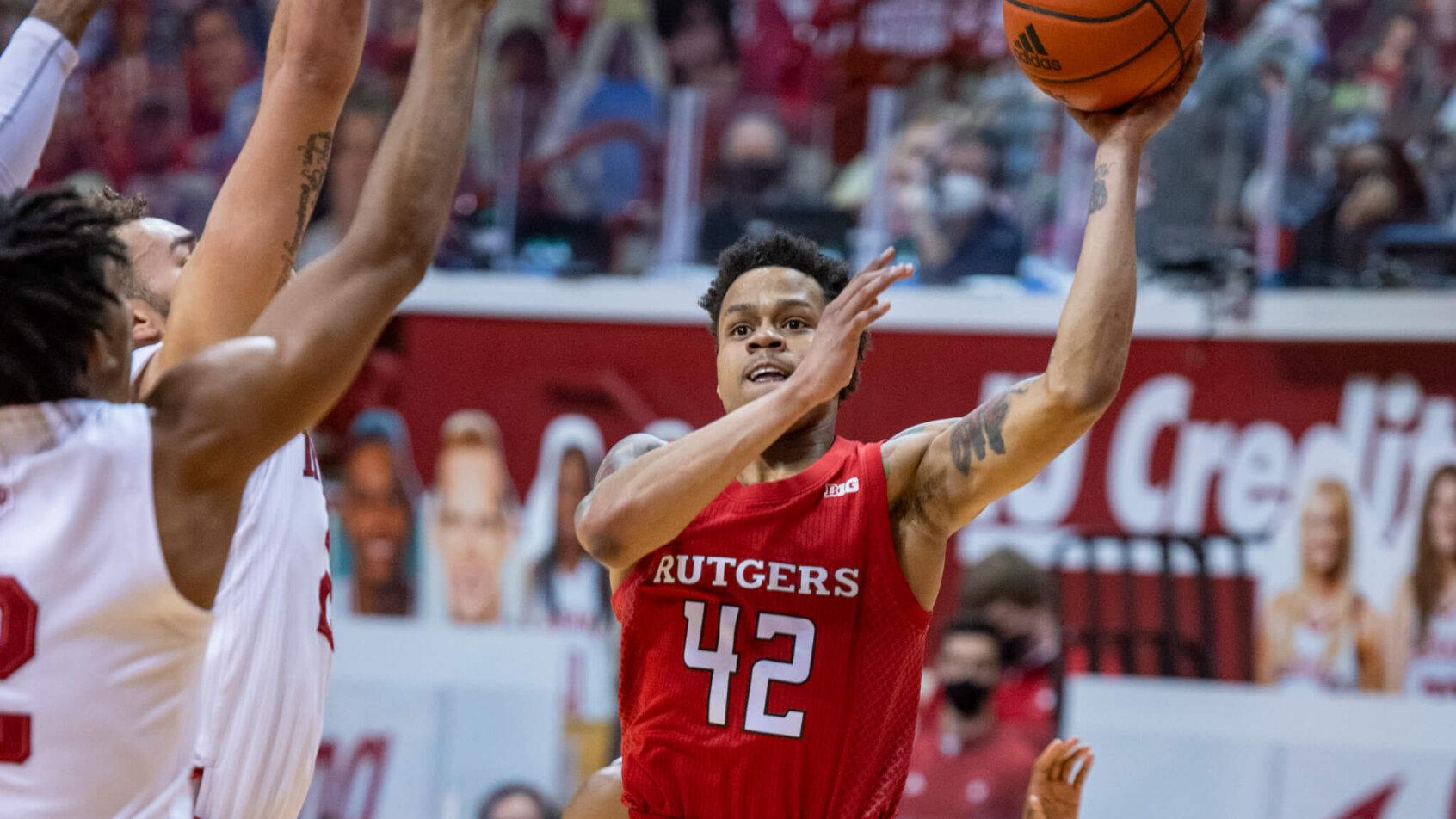 Jacob Young putting up shot