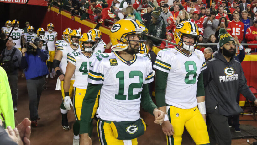 Green Bay Packers taking the field
