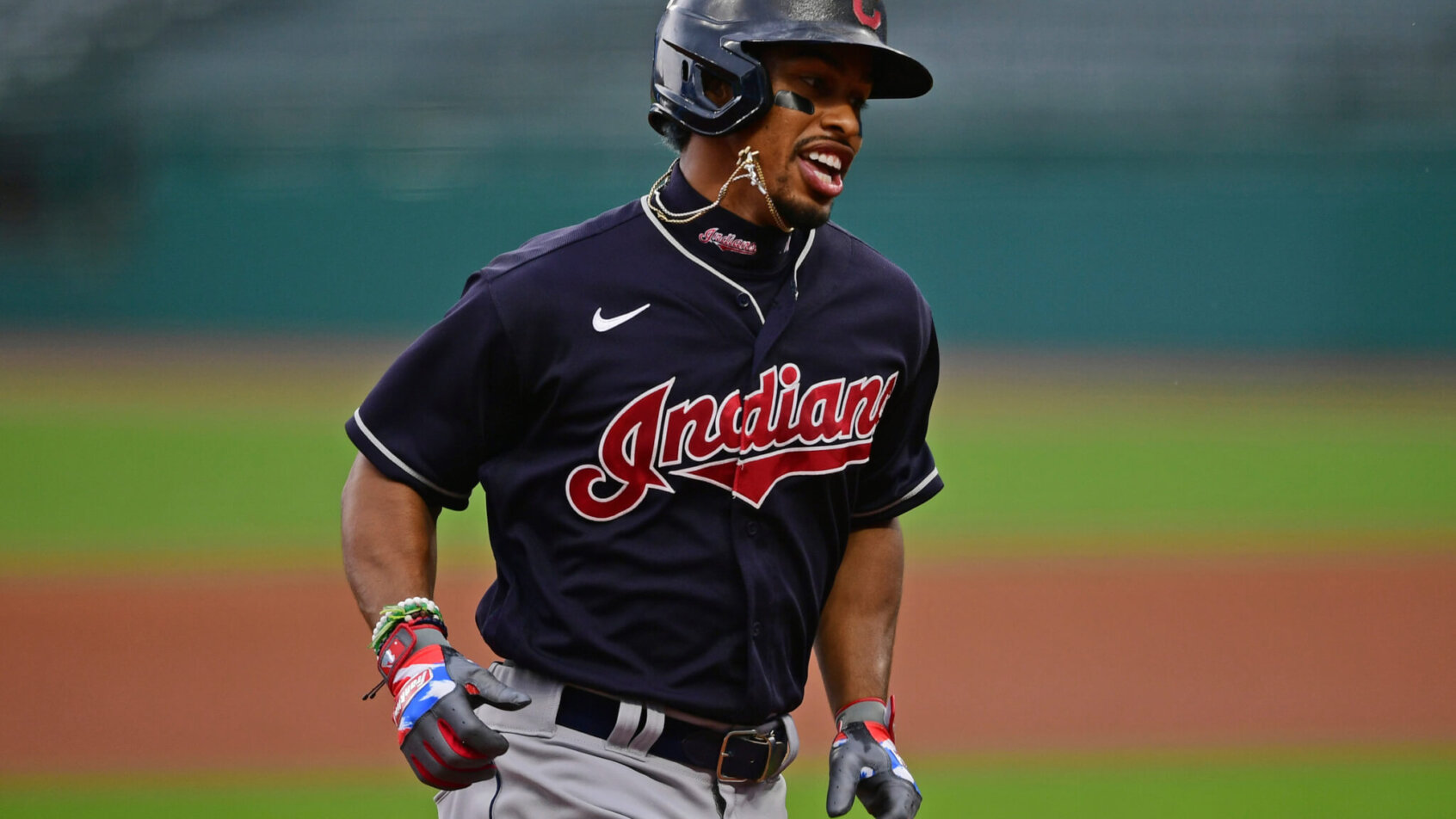 Cleveland Indians' Francisco Lindor runs the bases