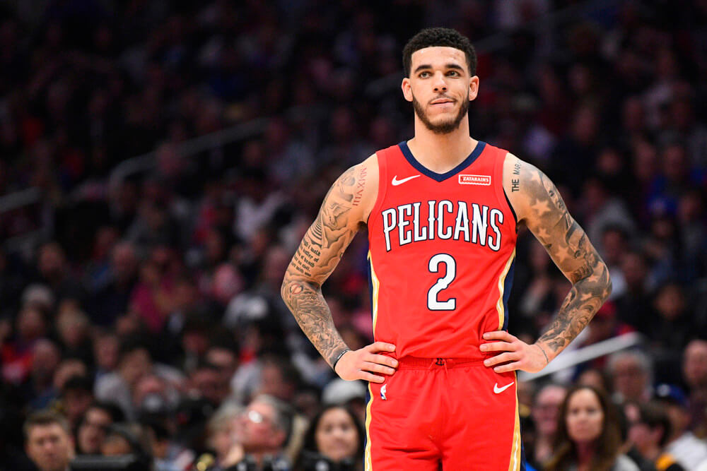 Lonzo Ball standing with hands on hips