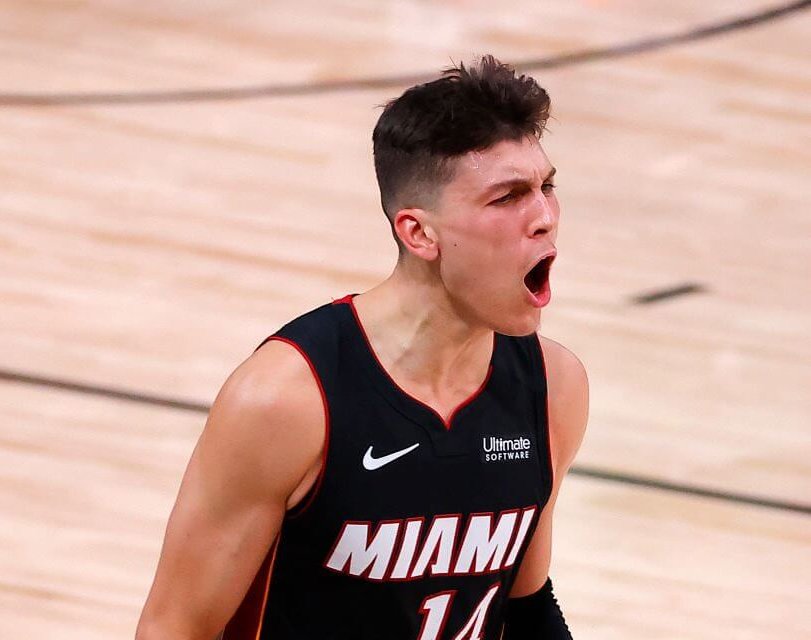 Tyler Herro celebrates