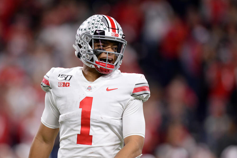 Justin Fields yells