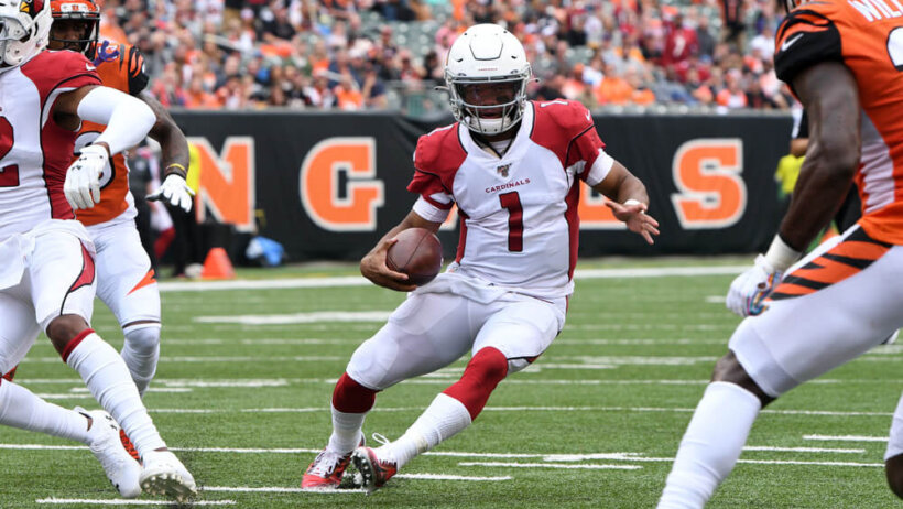 Kyler Murray of the Arizona Cardinals running with the football.