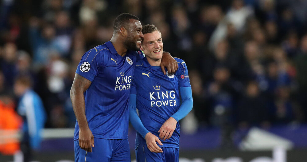 Jamie Vardy, right, of Leicester City