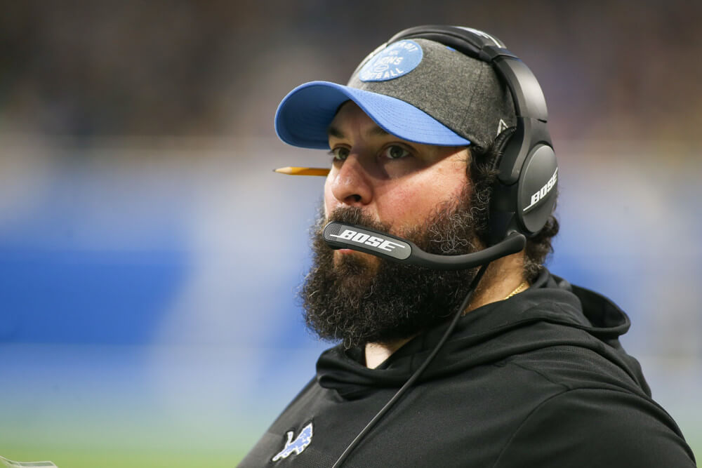 Detroit Lions head coach Matt Patricia on the sideline