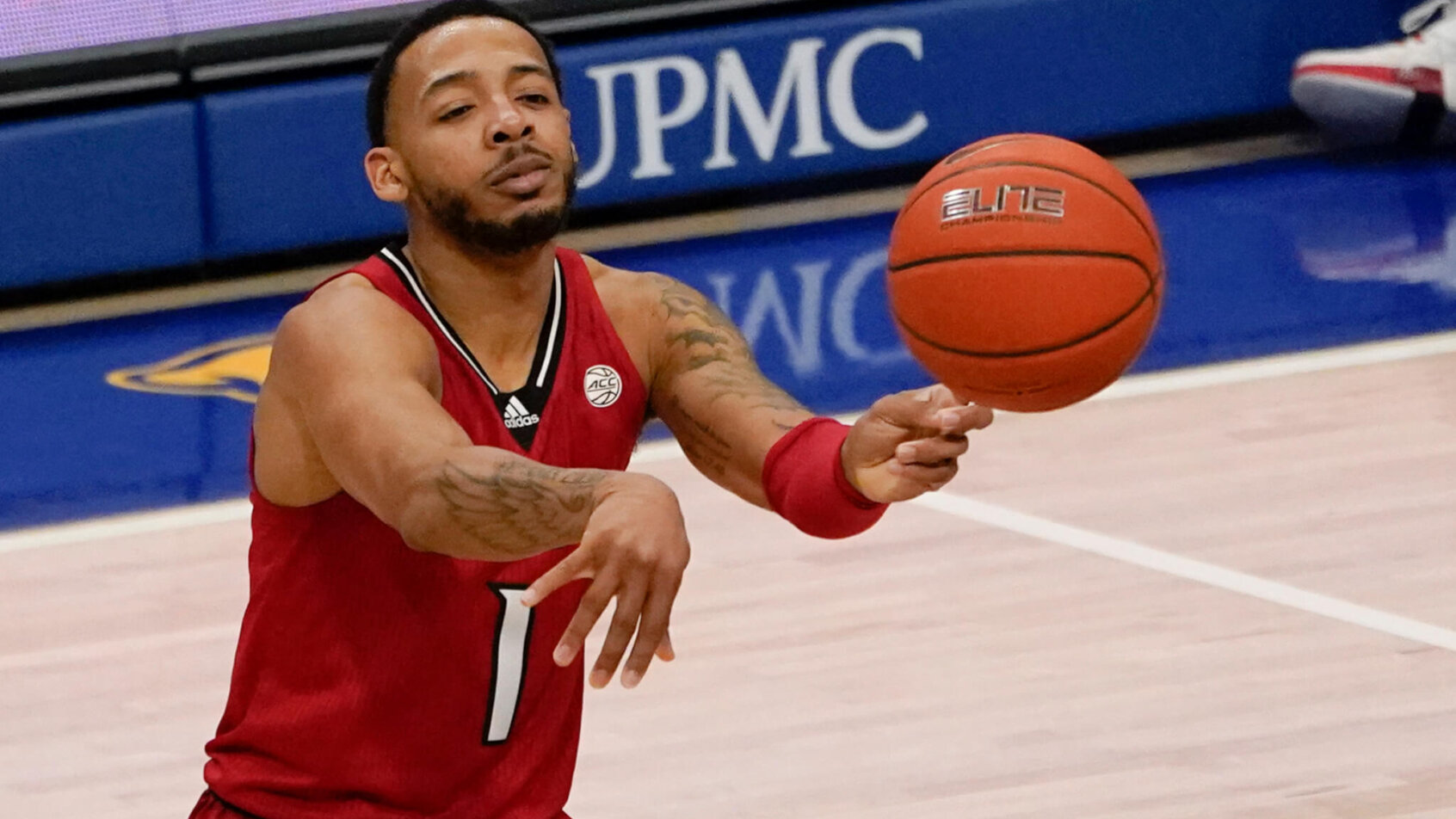 Louisville's Carlik Jones plays against Pittsburgh during an NCAA college basketball game