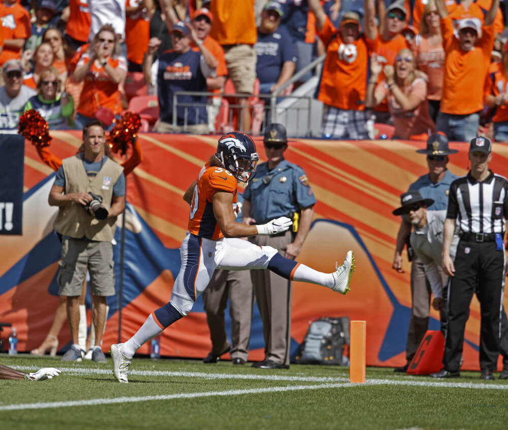 Phillip Lindsay entering end zone