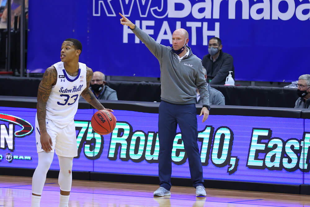 Seton Hall Pirates head coach Kevin Willard on the sideline