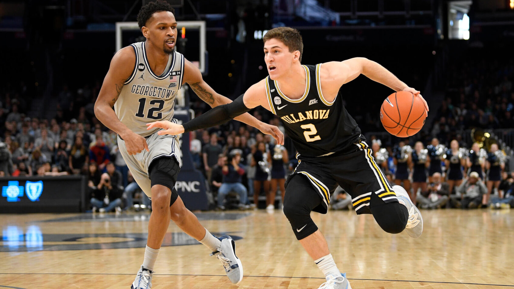 Villanova guard Collin Gillespie dribbling