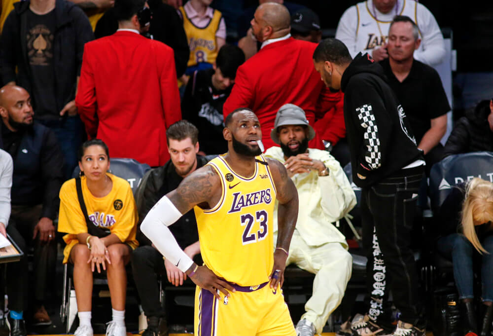 LeBron James hands on hips