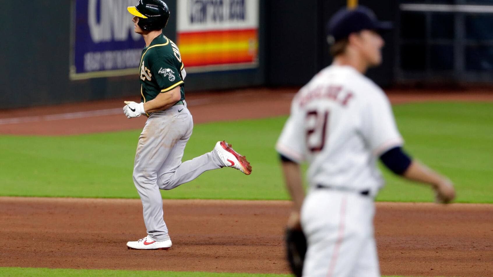 Matt Chapman rounds the bases